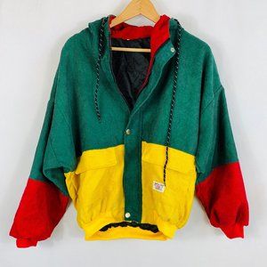 Duality Color Block Corduroy Hooded 
